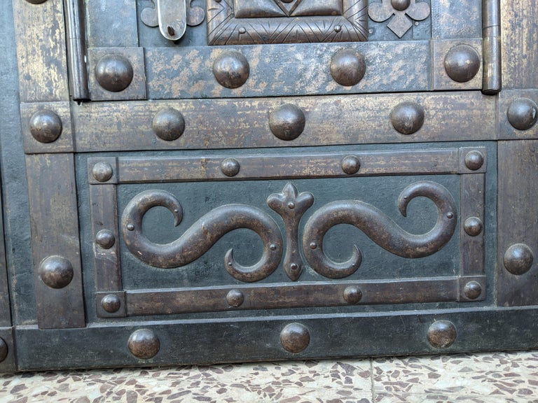 Safe in Studded Iron and Wood, France, Mid 19th Century at 1stDibs
