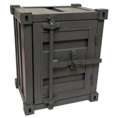 Safe Sidetable Metal Painted Grey 22" high