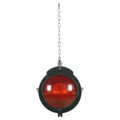 Retro Safetran Systems Corp. Aluminum Red Glass Railroad Light