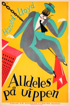 Safety Last 1924 Swedish Film Poster, Curt Peters