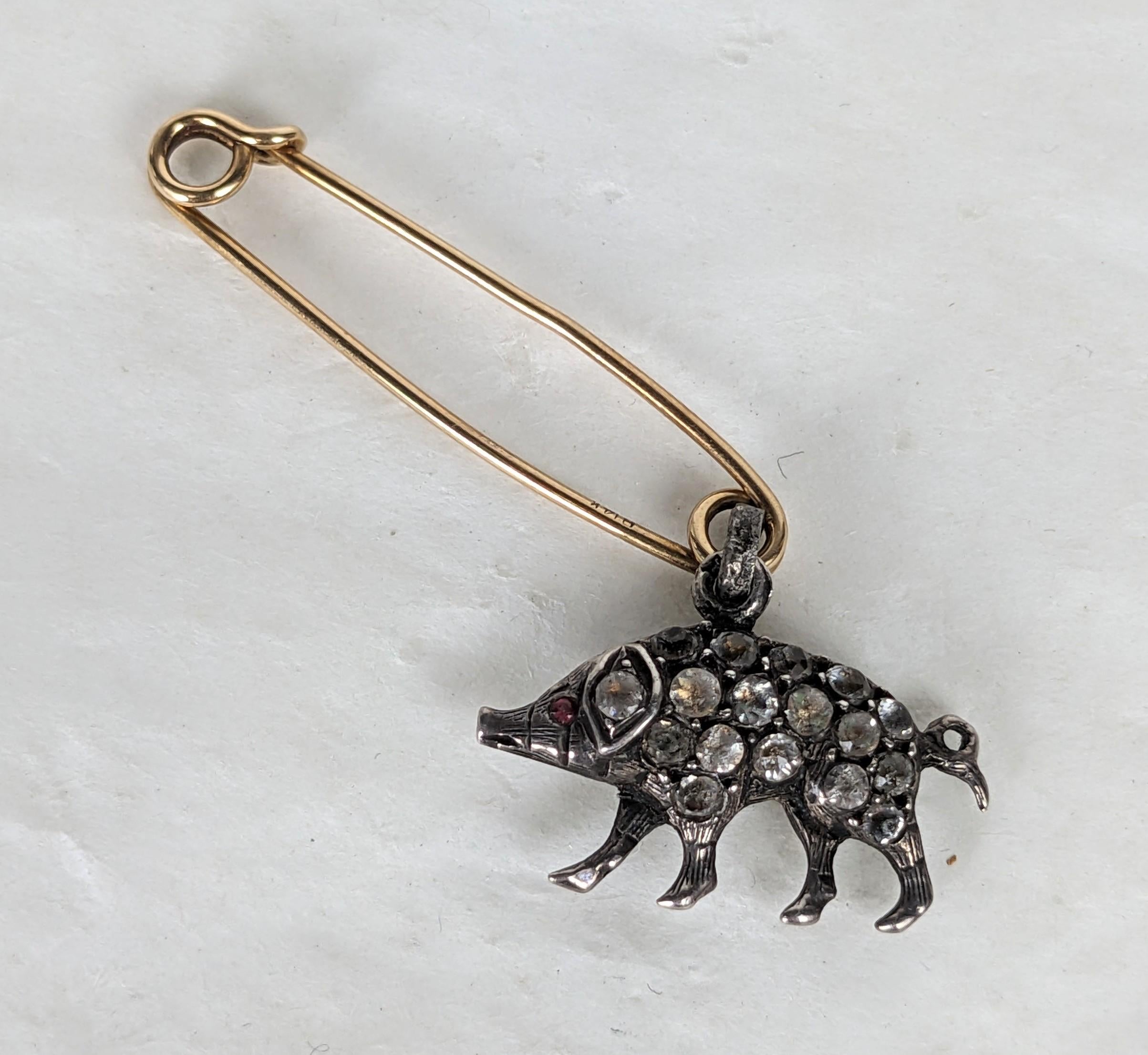 Artisan Safety Pin Paste Pig Assemblage, Studio VL For Sale