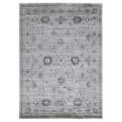 Tapis traditionnel SAFFIR en soie nouée à la main, couleurs or et argent par Hands