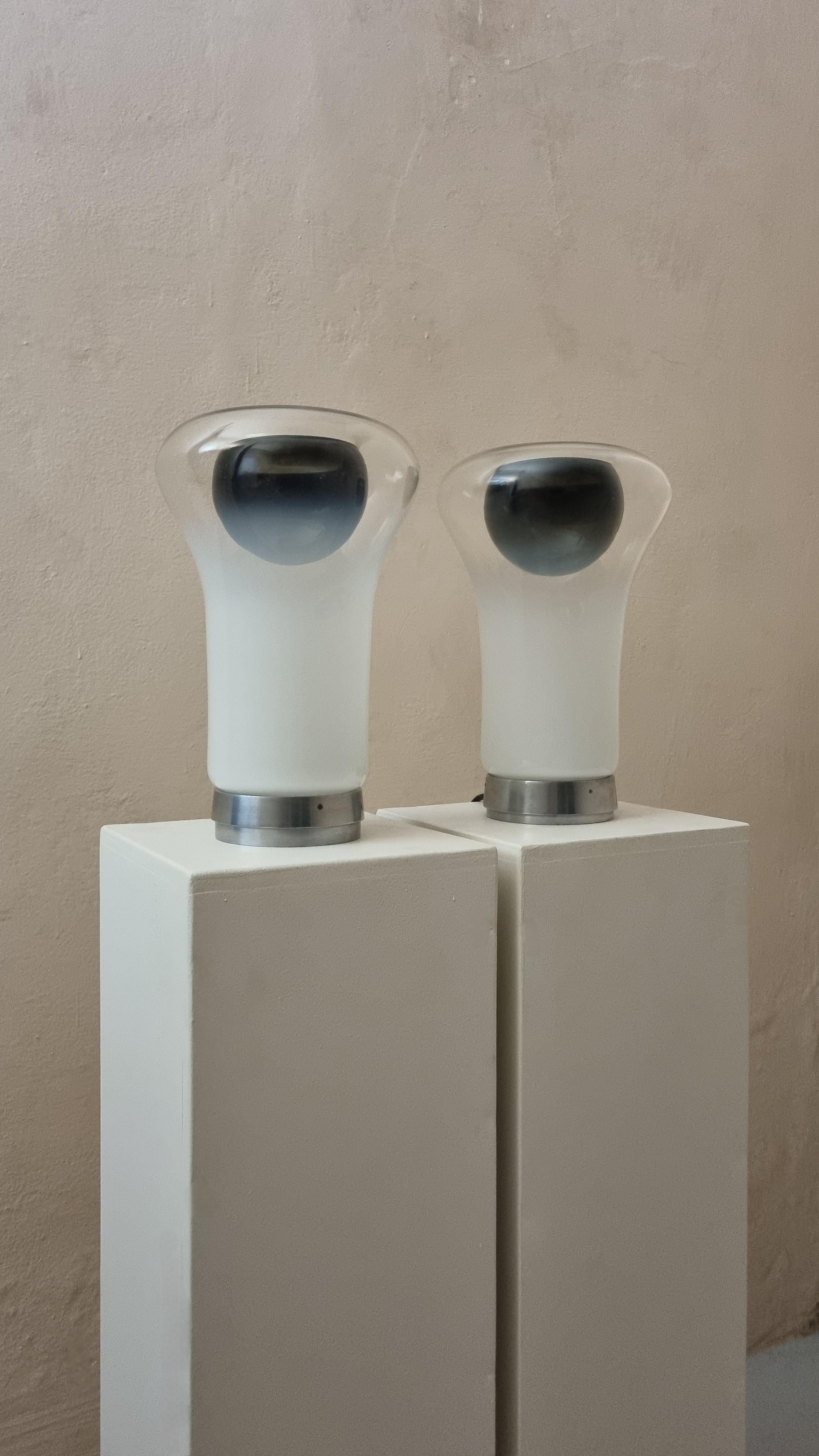 Mid-Century Modern Lampes de table Saffo conçues par Angelo Mangiarotti pour Artemide, 1967 en vente