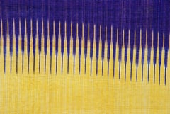 Saffron and Indigo Colored Ikat Panel