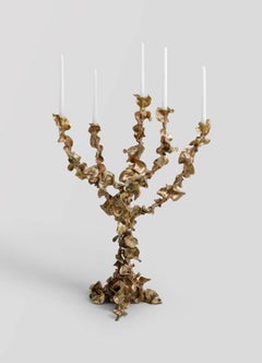 Saffron Candelabra Tall in Brass, Viya by Vikram Goyal
