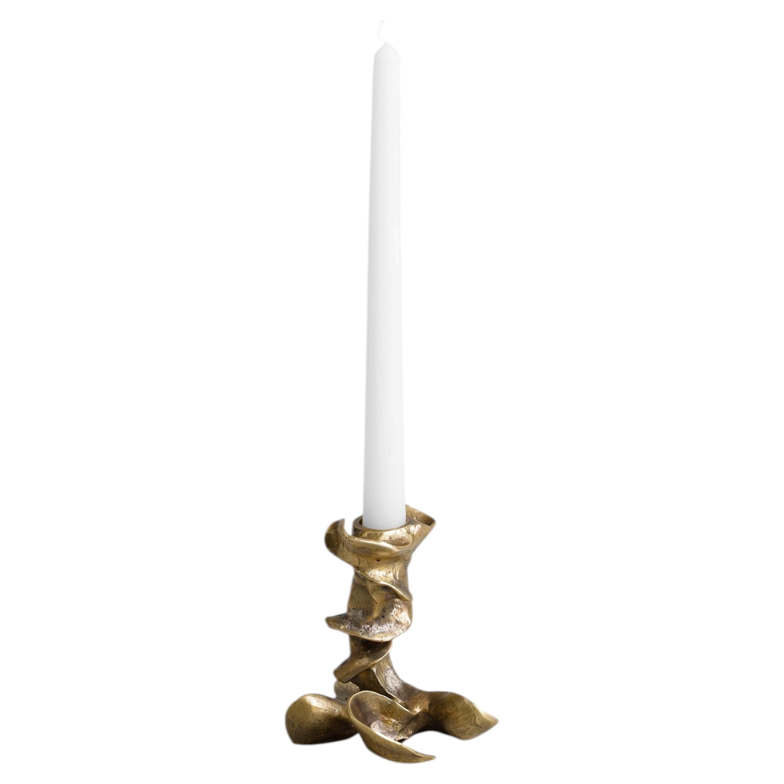 Saffron Candle Holder Small in Brass, Viya by Vikram Goyal