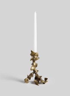 Saffron Candle Holder Medium in Brass, Viya by Vikram Goyal