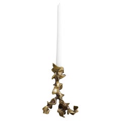 Saffron Candle Stand Medium in Brass, Viya by Vikram Goyal
