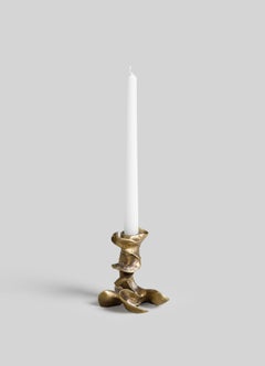 Saffron Candle Holder Small in Brass, Viya by Vikram Goyal