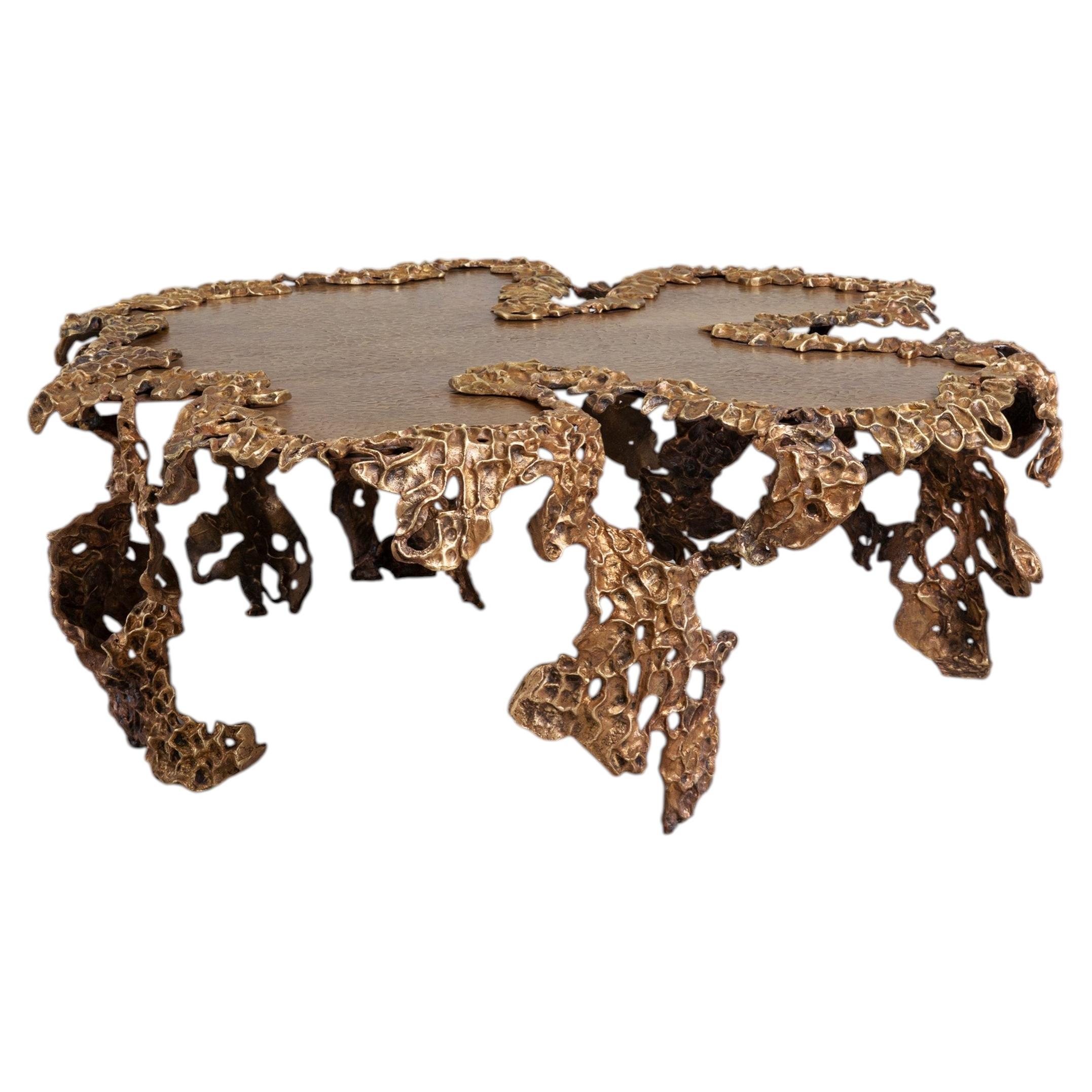 Saffron Coffee Table in Brass, Viya by Vikram Goyal For Sale