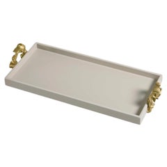 Saffron Ecru Vanity Tray in Lacquer Wood & Brass, Viya By Vikram Goyal