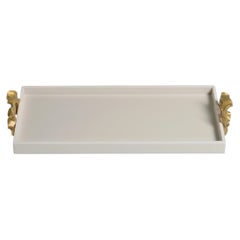 Saffron Ecru Vanity Tray in Lacquer Wood & Brass, Viya By Vikram Goyal