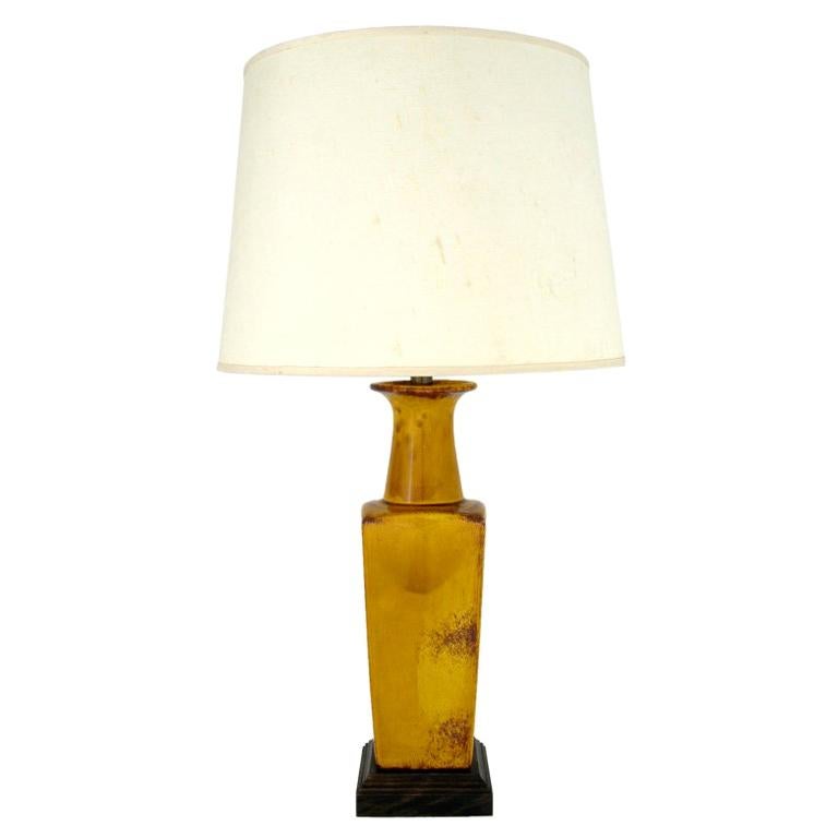 Saffron Glazed Vase Form Table Lamp By Frederick Cooper