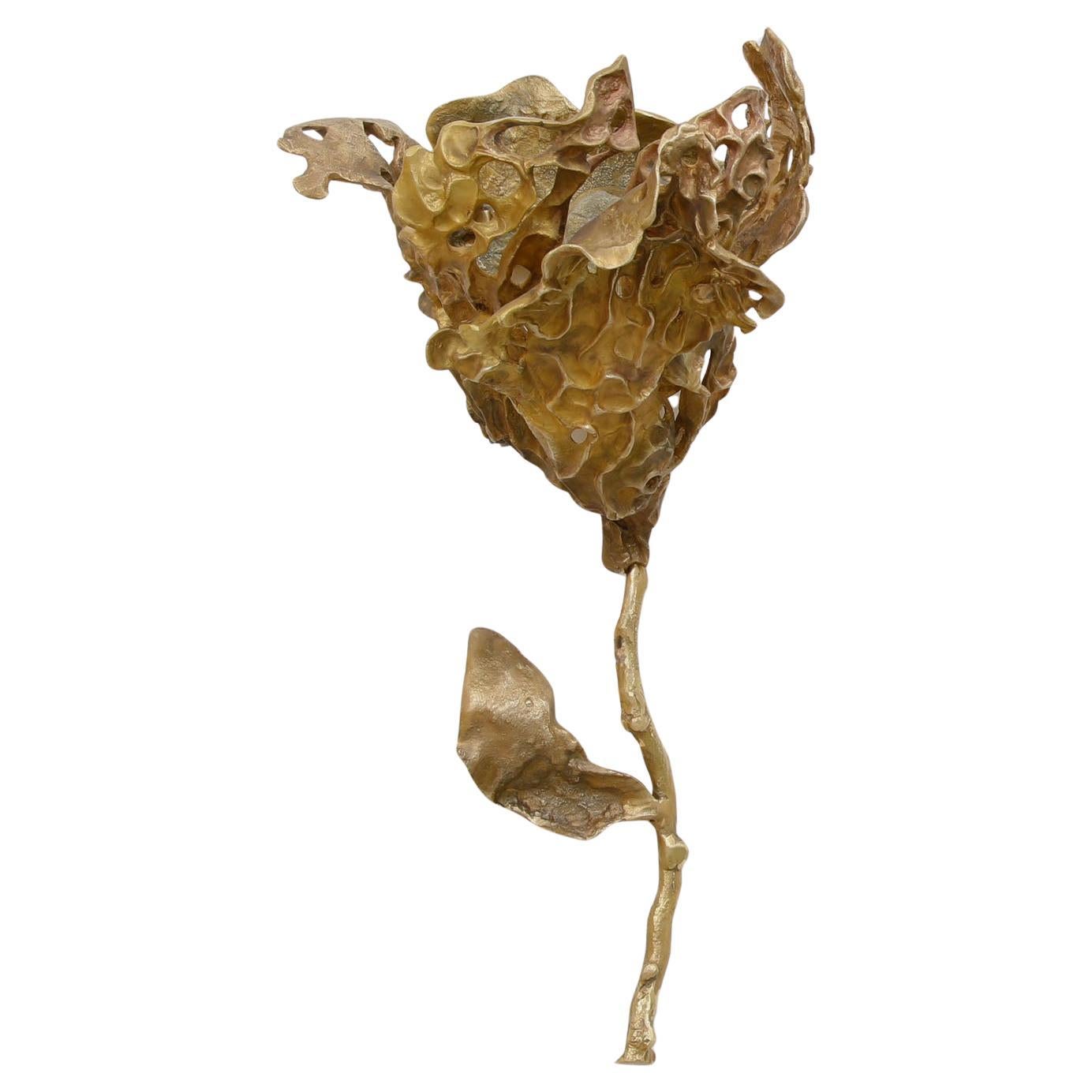 Saffron Gold Wall Sconce A in Brass, Viya by Vikram Goyal