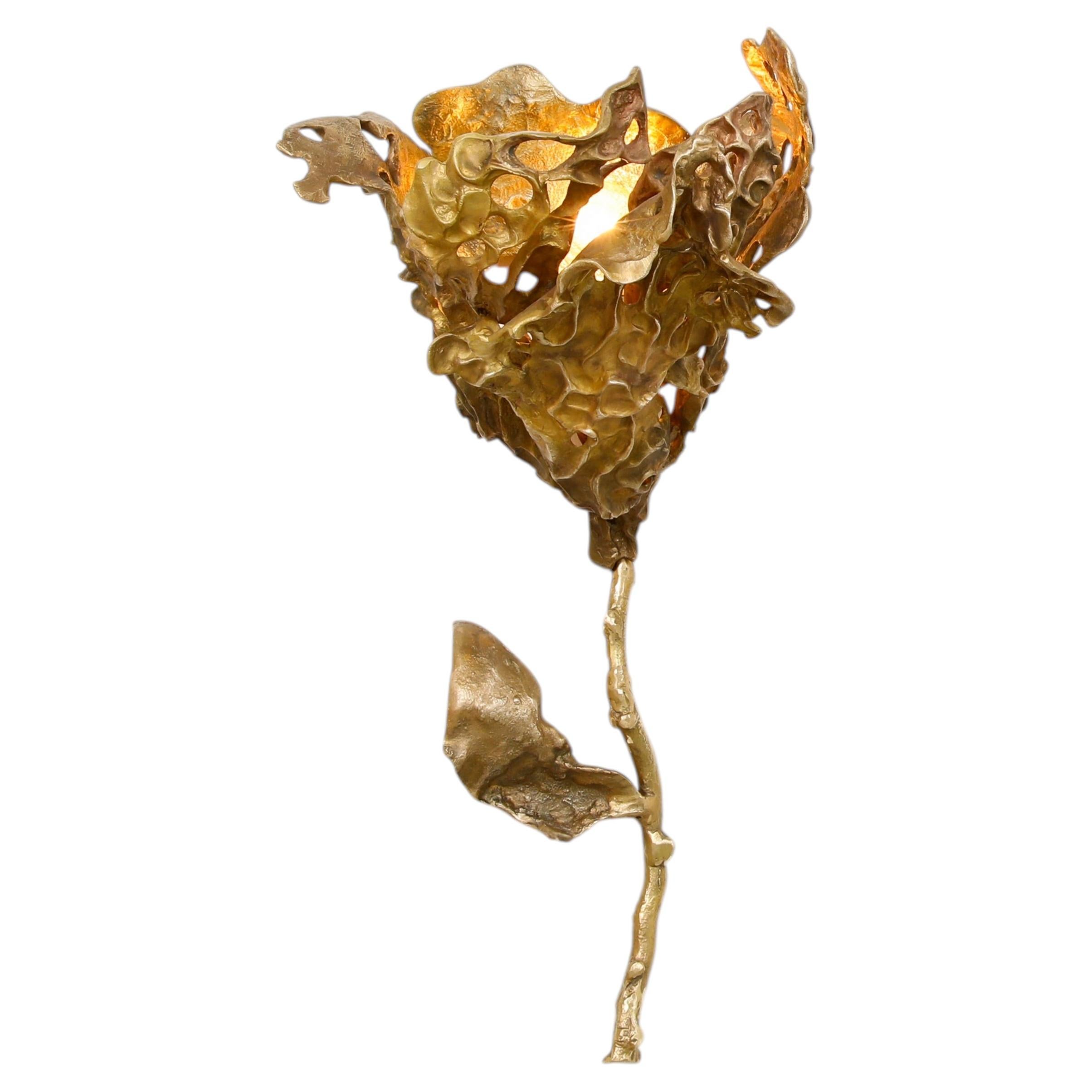 Saffron Gold Wall Sconce A in Brass, Viya by Vikram Goyal