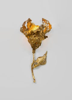 Saffron Gold Wall Sconce B in Brass, Viya by Vikram Goyal