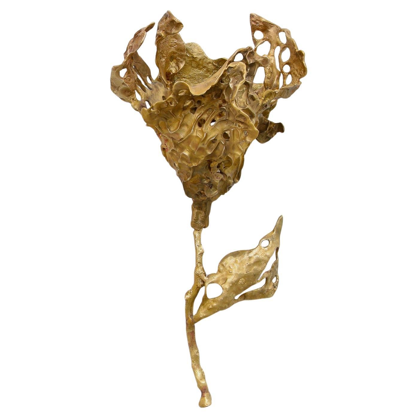 Saffron Gold Wall Sconce B in Brass, Viya by Vikram Goyal