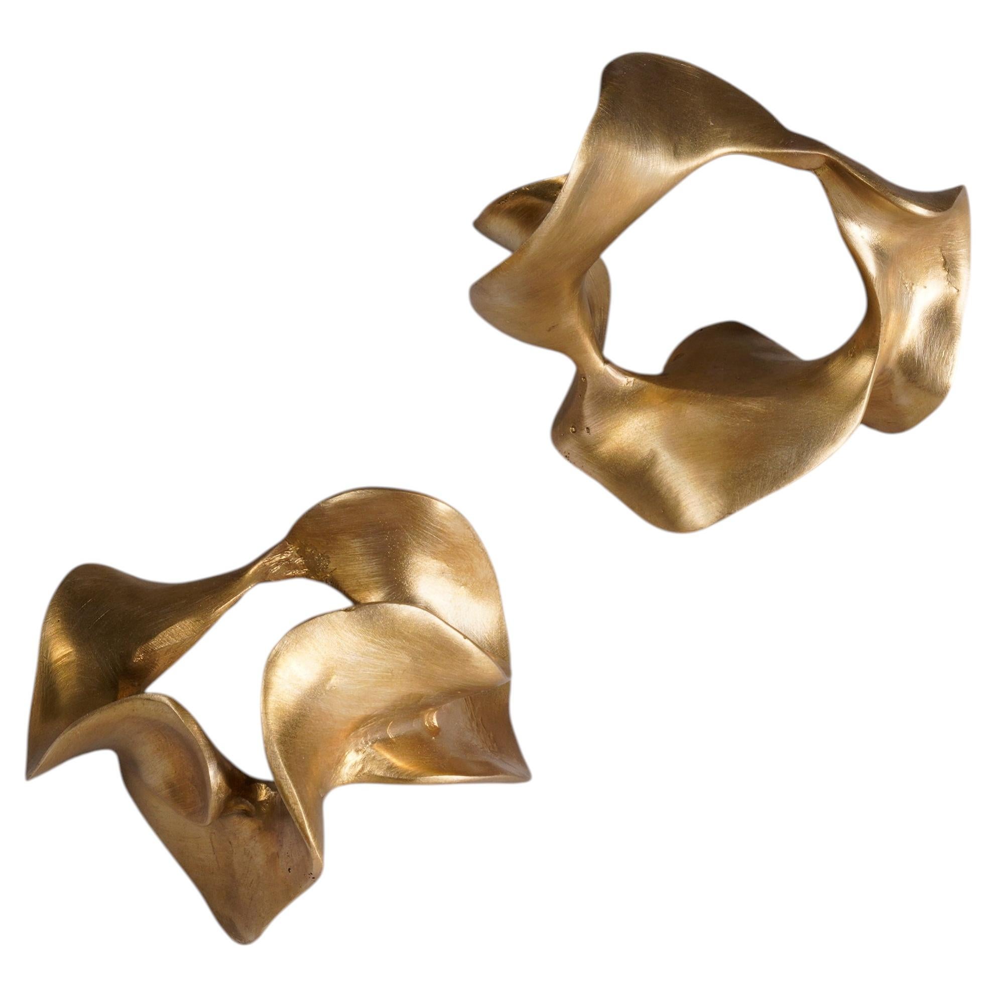 Brass Napkin Rings, Saffron Pair, Viya by Vikram Goyal