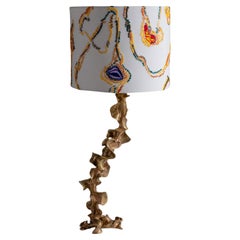 Saffron Table Lamp Large in Brass, Viya by Vikram Goyal