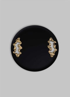 Saffron Tray Black Large in Lacquer Wood & Brass, Viya By Vikram Goyal