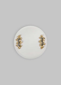 Saffron Tray White Small in Lacquer Wood & Brass, Viya By Vikram Goyal