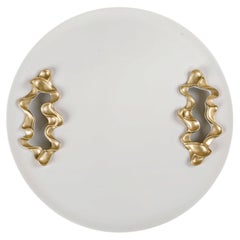 Saffron Tray White Small in Lacquer Wood & Brass, Viya By Vikram Goyal