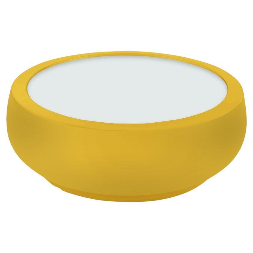 Table basse chubby jaune safran par Marcel Wanders