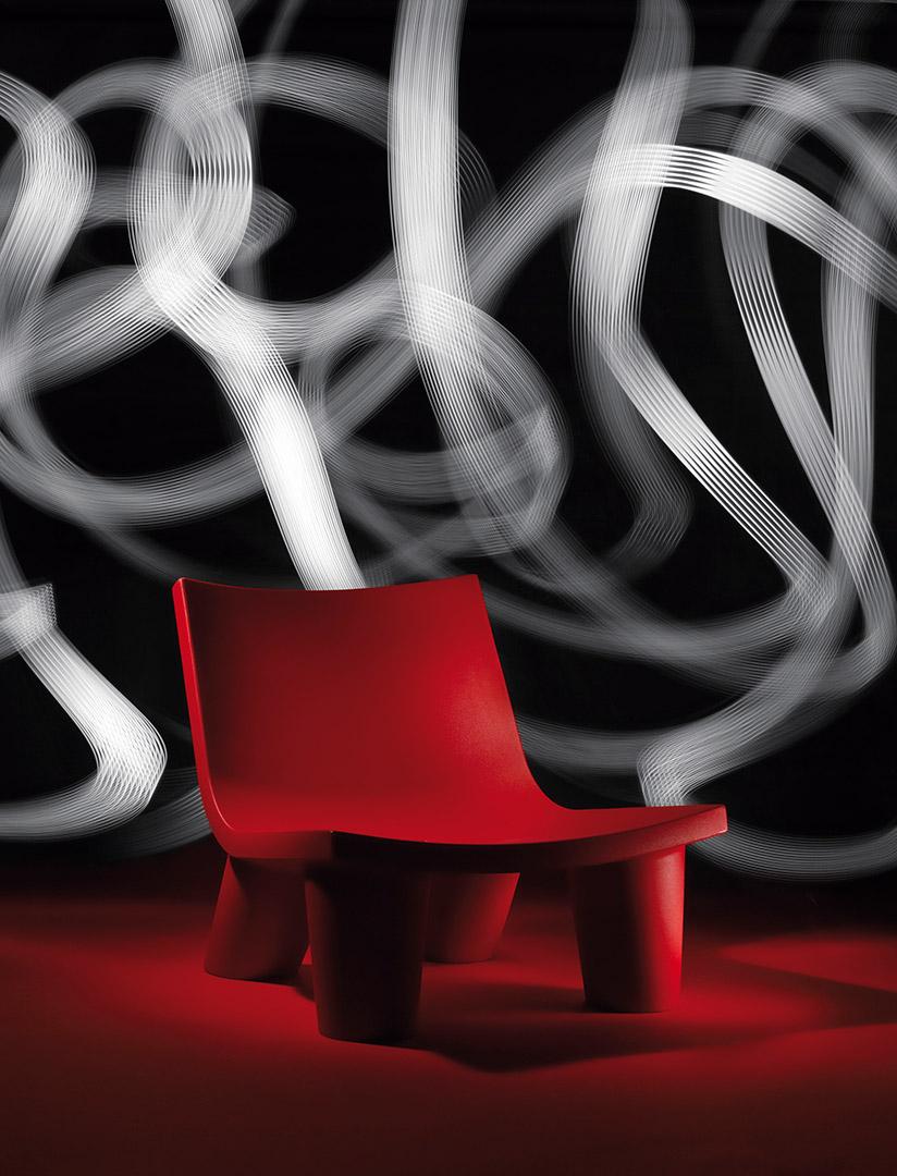 italien Chaise basse Lita jaune safran de OTTO Studio en vente