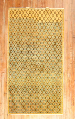Saffron Yellow Mid 20th Century Turkish Rug