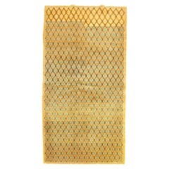 Tappeto turco giallo zafferano della metà del XX secolo