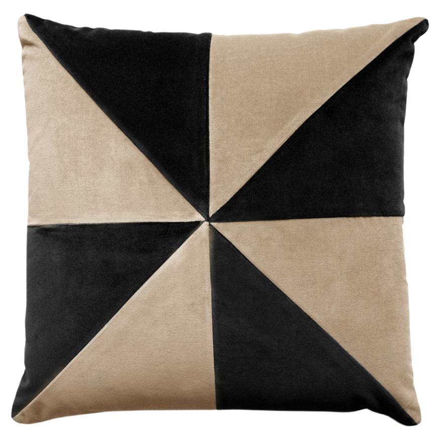 Safira Black & Cappuccino Velvet Deluxe Handmade Decorative Pillow