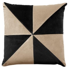 Safira Black & Cappuccino Velvet Deluxe Handmade Decorative Pillow