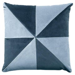 Safira Blue Velvet Deluxe Handmade Decorative Cushion