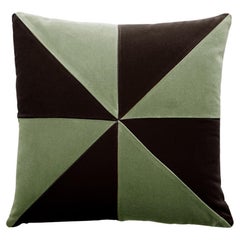 Safira Cojín decorativo de lujo de terciopelo verde y negro hecho a mano