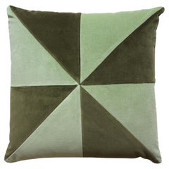 Safira Cojín decorativo de terciopelo verde de lujo hecho a mano