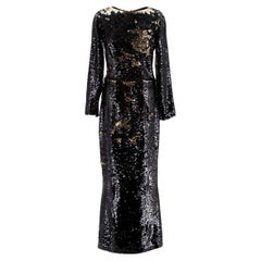 Safiyaa Back & Gold Sequin Gown - Size 6US