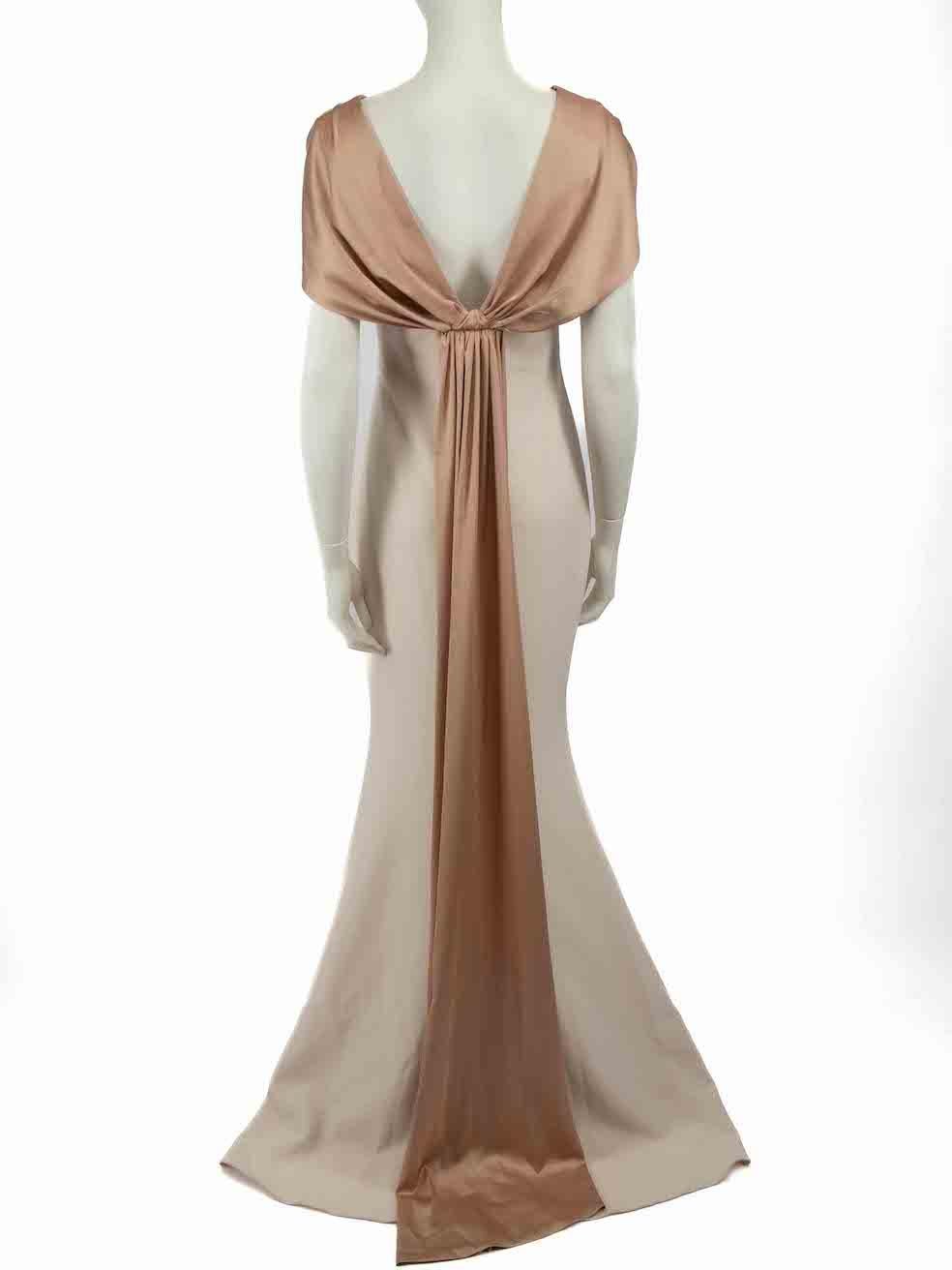 Safiyaa Beige Sleeveless Fitted Gown Size M In Good Condition In London, GB