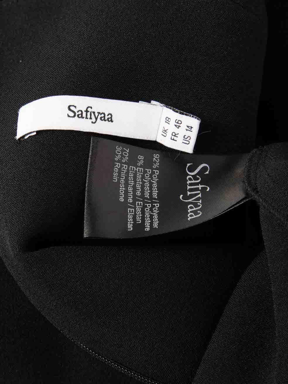Women's Safiyaa Black Crystal Embellished Detail Midi Dress Size XXXL For Sale