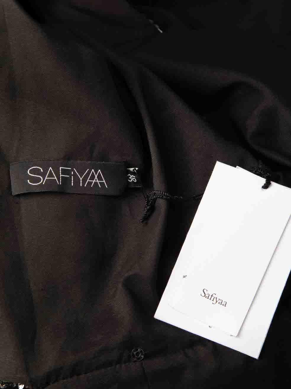 Safiyaa Black Sequinned Cold Shoulder Midi Dress Size S For Sale 1