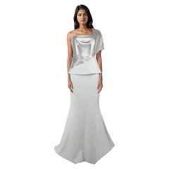 Safiyaa Blue & Silver Mesh Chainmail Dress Size M