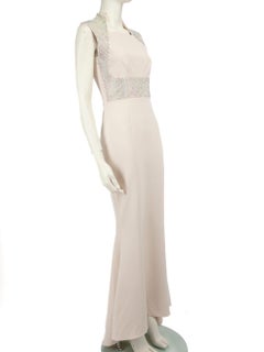 Safiyaa Ecru Crystal Embellished Gown Size S
