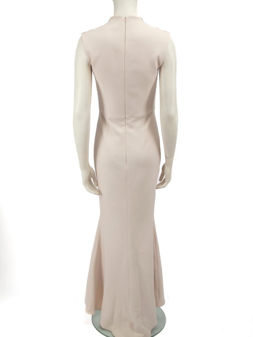 Beige Safiyaa Robe ornée de cristaux écrus, taille S en vente