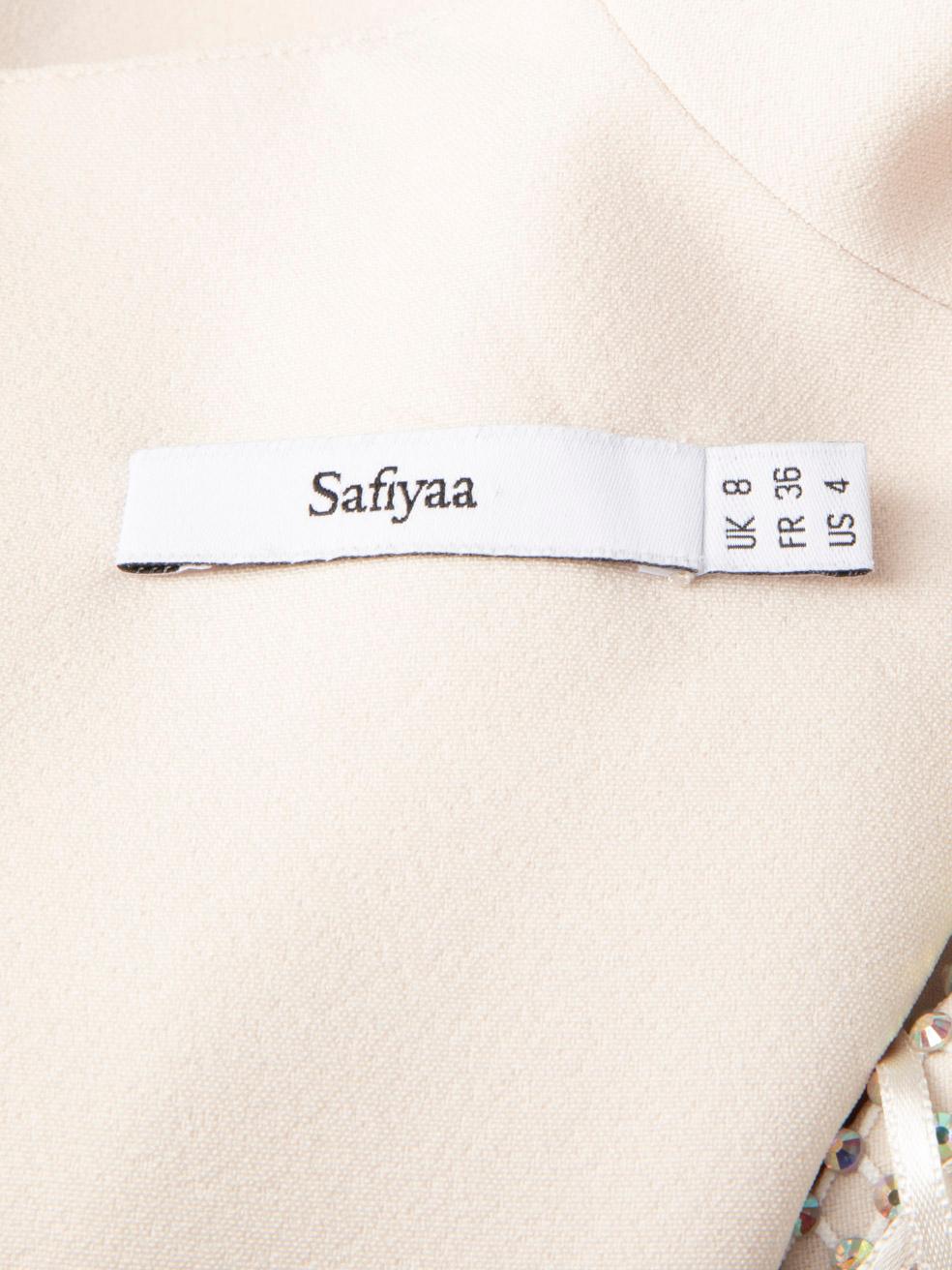 Safiyaa Robe ornée de cristaux écrus, taille S en vente 3