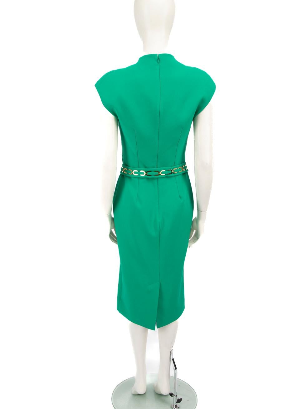 Safiyaa Green Sleeveless Midi Pencil Dress Size M In New Condition For Sale In London, GB