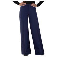Safiyaa Marineblaue High Rise Wide Fit Hose Größe M