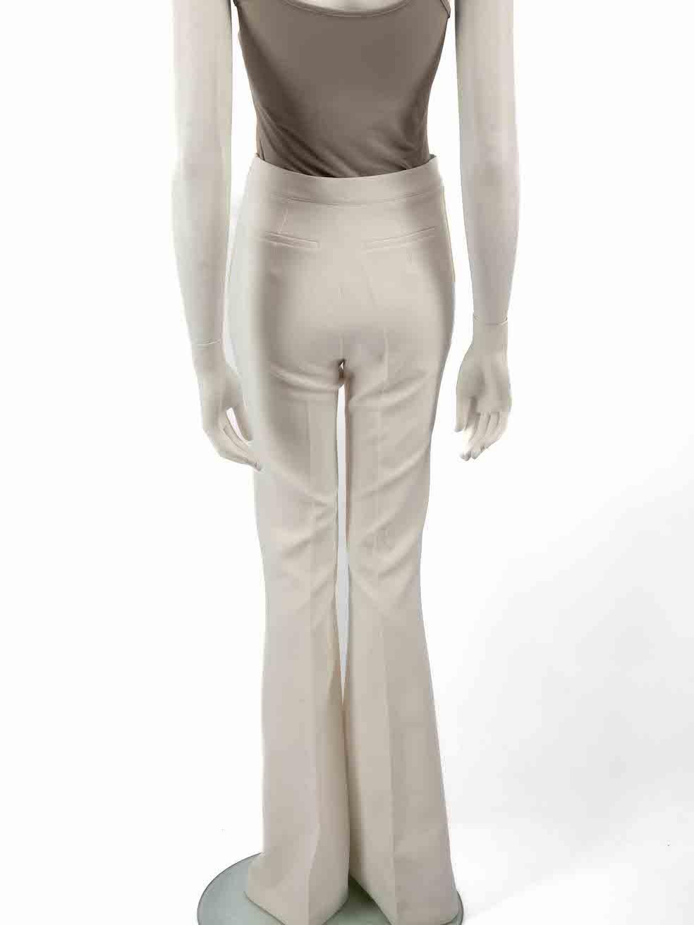 Safiyaa White Tailored Flared Leg Trousers Size S In Good Condition For Sale In London, GB
