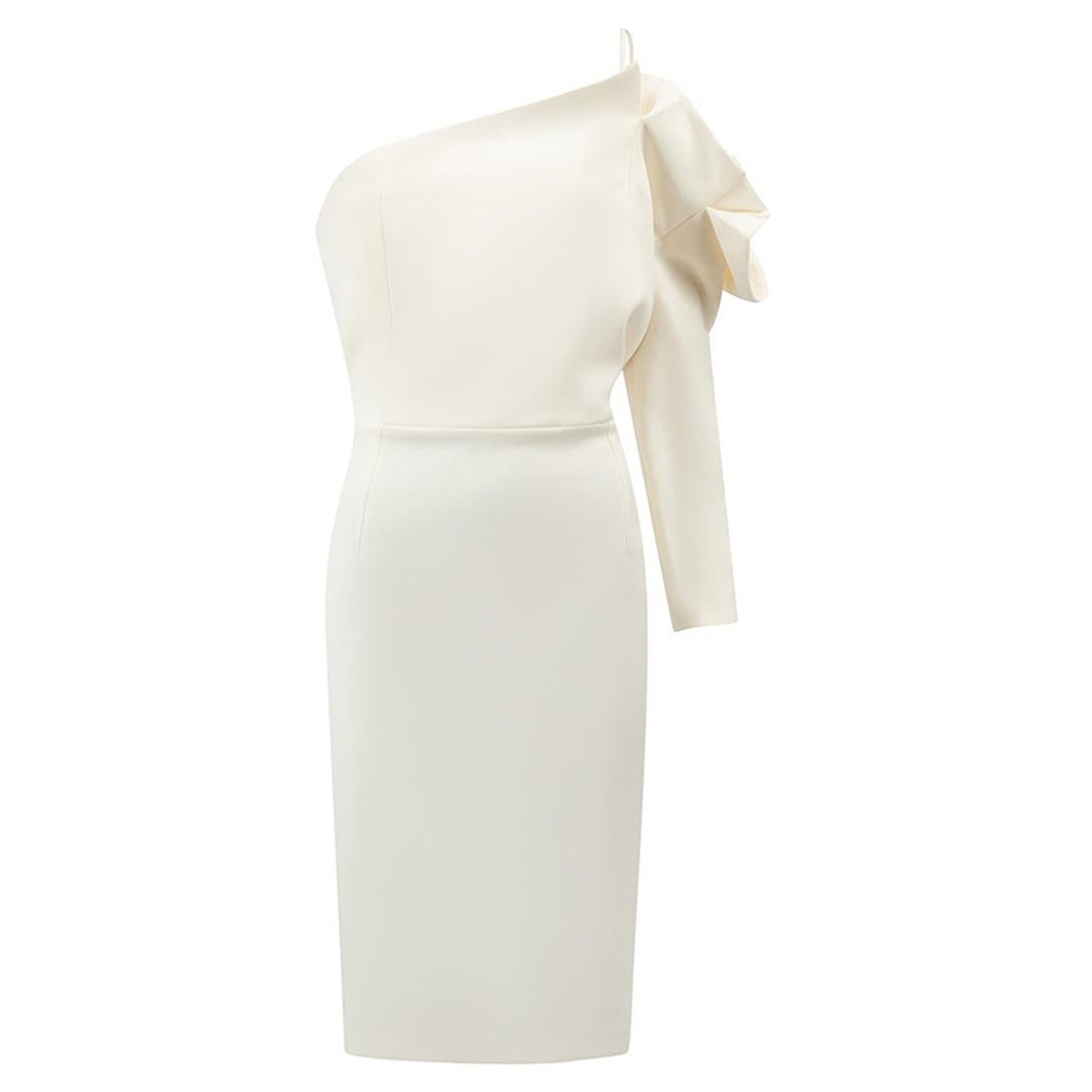 Safiyaa Women's Cream One Shoulder Mini Dress