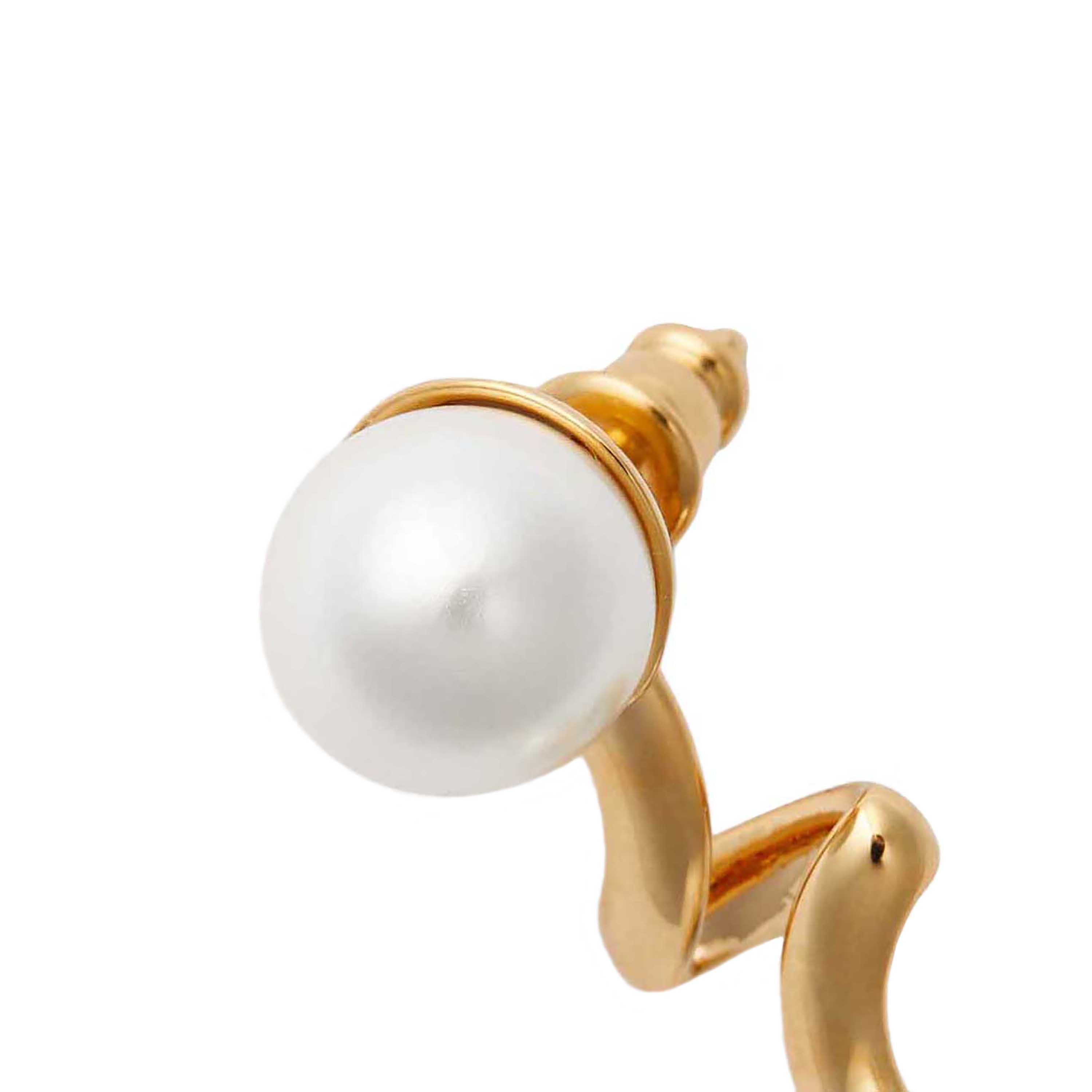 SafSafu Boucle d'oreille simple 'Not Kawaii' - Laiton plaqué or + fausses perles -Sick Emoji en vente 1