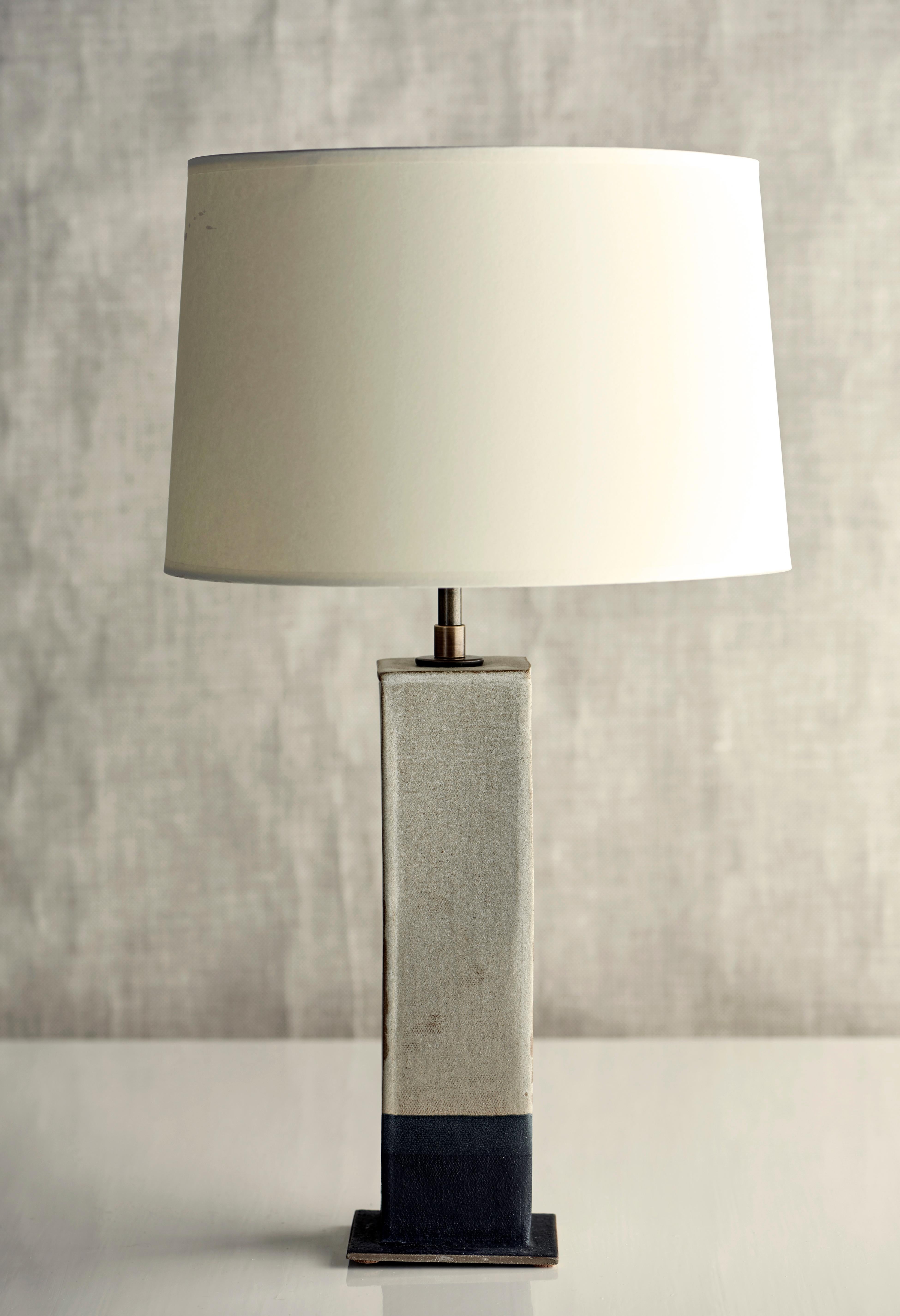 Fired Sag Harbor Lamp, Ceramic Sculptural Table Lamp by Dumais Made