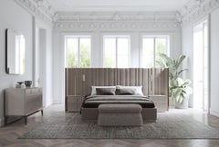 Saga 125 XL Italian Curved Bed in Nabuck Leather